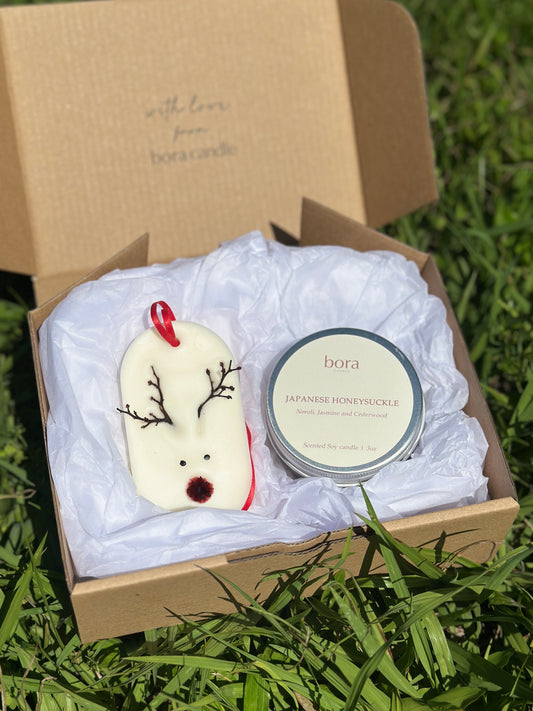 Christmas Edition- Wax tablet + Tin Candle 3oz